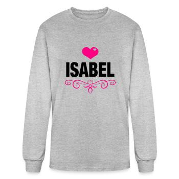 Isabel, Love, Hearts, Baby, Girls, Birthday, Gifts - Men's Long Sleeve T-Shirt - heather gray - Front