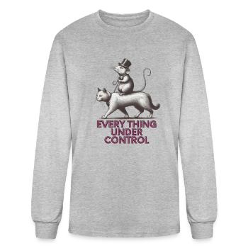 funny mouse and cat - Men's Long Sleeve T-Shirt - heather gray - Front