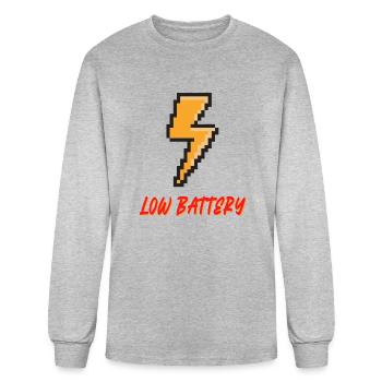 Low Battery Gamer - Men's Long Sleeve T-Shirt - heather gray - Front