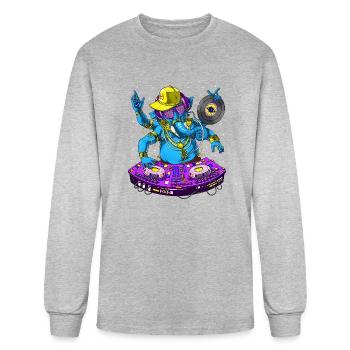 Ganesha Music Dj - Men's Long Sleeve T-Shirt - heather gray - Front