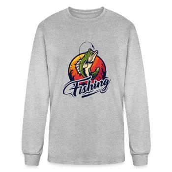 Fishing Fish - Men's Long Sleeve T-Shirt - heather gray - Front