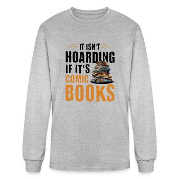 It Isn t Hoarding If It s Comic Books - Men's Long Sleeve T-Shirt - heather gray - Front