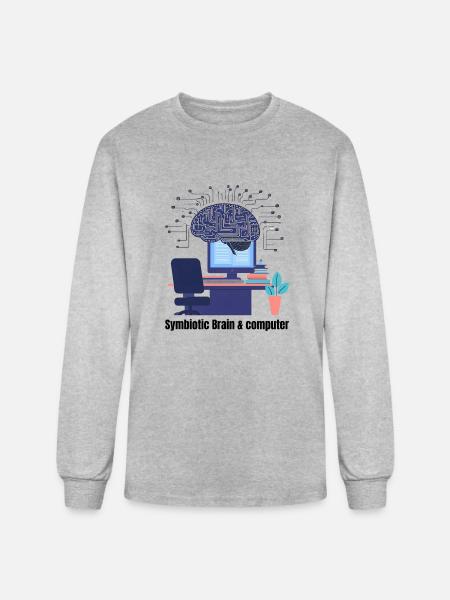 Brain and computer - Men's Long Sleeve T-Shirt - heather gray