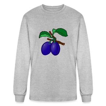 plum pflaume veggie gemuese fruits8 - Men's Long Sleeve T-Shirt - heather gray - Front