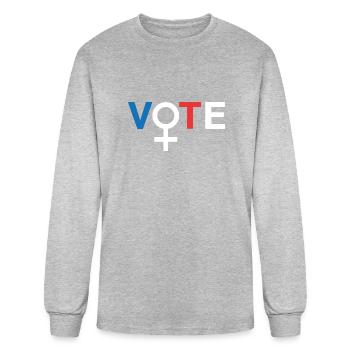 VOTE Feminist Voting Election - Men's Long Sleeve T-Shirt - heather gray - Front