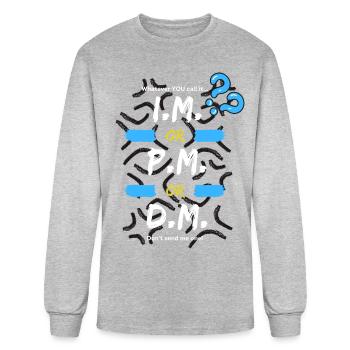IM or PM or DM - Men's Long Sleeve T-Shirt - heather gray - Front
