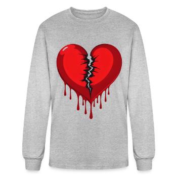 broken heart - Men's Long Sleeve T-Shirt - heather gray - Front