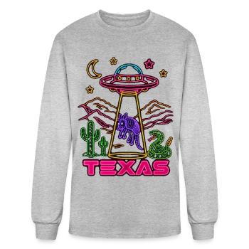 Néon Texas Armadillo OVNI - T-shirt à manches longues Homme - gris chiné - Devant