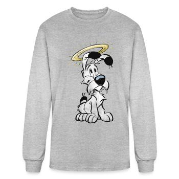 Asterix & Obelix Dogmatix With Halo - Men's Long Sleeve T-Shirt - heather gray - Front