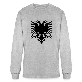 albanian eagle shirt kosovo albania symbol - Men's Long Sleeve T-Shirt - heather gray - Front