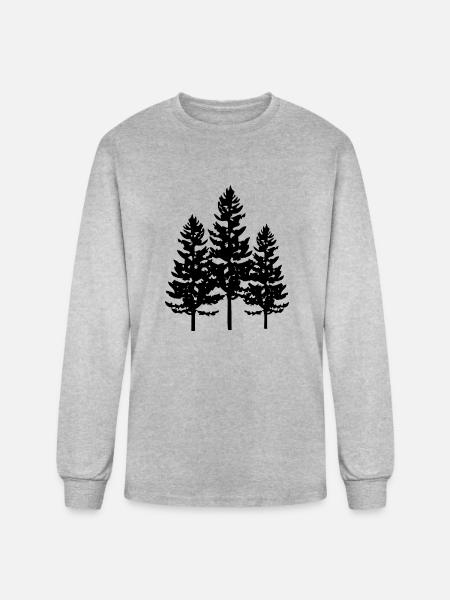 pine tree - Men's Long Sleeve T-Shirt - heather gray