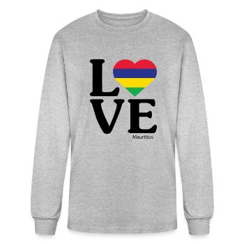 Love Mauritius - Men's Long Sleeve T-Shirt - heather gray - Front