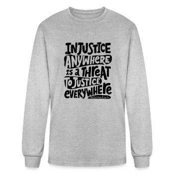 Social Injustice Quote - Men's Long Sleeve T-Shirt - heather gray - Front