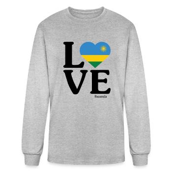 Love Rwanda - Men's Long Sleeve T-Shirt - heather gray - Front