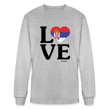 Love Serbia - Men's Long Sleeve T-Shirt - heather gray - Front