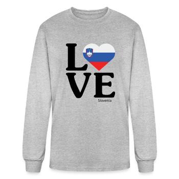 Love Slovenia - Men's Long Sleeve T-Shirt - heather gray - Front
