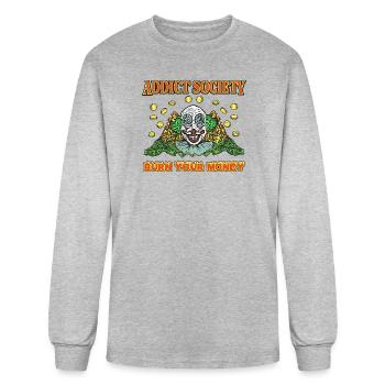 addict society - Men's Long Sleeve T-Shirt - heather gray - Front