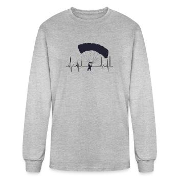cardiogramm paragliding parachute  - Men's Long Sleeve T-Shirt - heather gray - Front