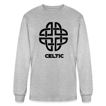 "Celtic Heritage T-Shirt – Ancient Symbolism, Mode - Men's Long Sleeve T-Shirt - heather gray - Front