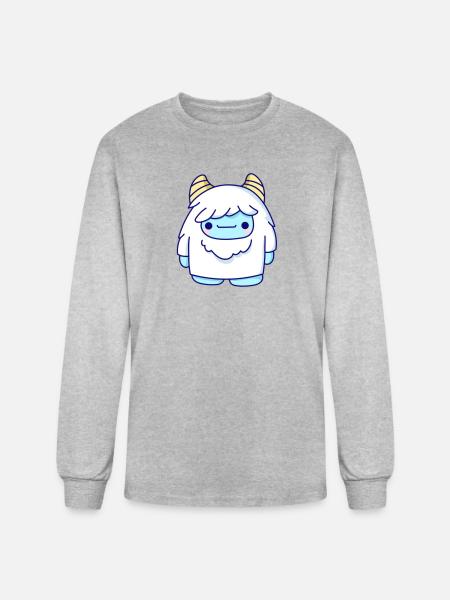 Cute Cryptid Yeti - Men's Long Sleeve T-Shirt - heather gray