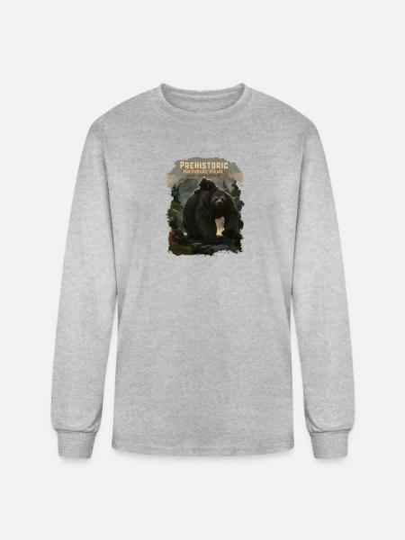 Prehistoric National Park - Giant Sloths - Men's Long Sleeve T-Shirt - heather gray