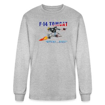 F-14 Tomcat Gotcha Baby - Men's Long Sleeve T-Shirt - heather gray - Front