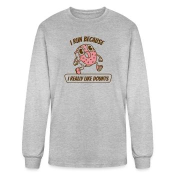 I Run Because I Really Like Donuts - Men's Long Sleeve T-Shirt - heather gray - Front