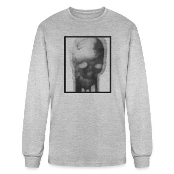 Grayscale Skull Silhouette - Men's Long Sleeve T-Shirt - heather gray - Front
