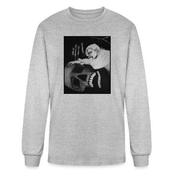 Gothic Skull Sleep - Men's Long Sleeve T-Shirt - heather gray - Front
