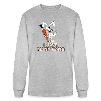 I Have Many Fans – Funny Rabbit Carrot Lover T-Shi - Men's Long Sleeve T-Shirt - heather gray - Front