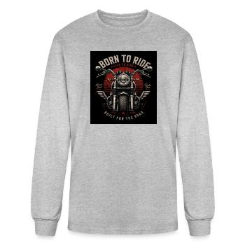 Born to Ride Vintage Moto Art - Men's Long Sleeve T-Shirt - heather gray - Front