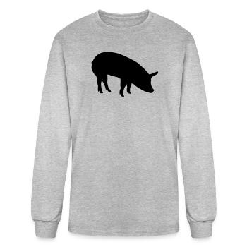 Pig - Men's Long Sleeve T-Shirt - heather gray - Front