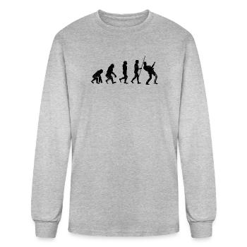 Evolution guitar player - Men's Long Sleeve T-Shirt - heather gray - Front