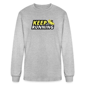 Keep Running Bold Swoosh - Men's Long Sleeve T-Shirt - heather gray - Front