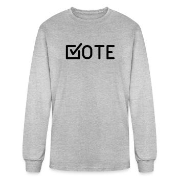 Vote, - Men's Long Sleeve T-Shirt - heather gray - Front