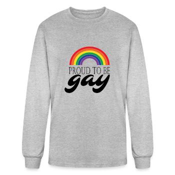 Proud to be gay - Men's Long Sleeve T-Shirt - heather gray - Front