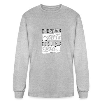 Chopping Wood and Feeling Good - Men's Long Sleeve T-Shirt - heather gray - Front