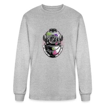 Diving helmet - Men's Long Sleeve T-Shirt - heather gray - Front