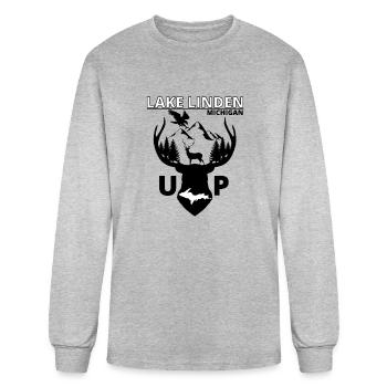 Lake Linden Michigan Upper Peninsula - Men's Long Sleeve T-Shirt - heather gray - Front