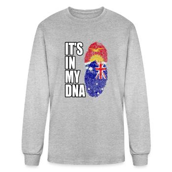 Kiribati And Australian Mix Heritage DNA Flag - Men's Long Sleeve T-Shirt - heather gray - Front