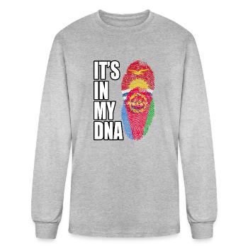 Kiribati And Eritrean Mix Heritage DNA Flag - Men's Long Sleeve T-Shirt - heather gray - Front
