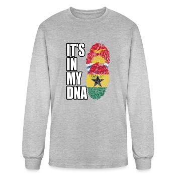 Kiribati And Ghanaian Mix Heritage DNA Flag - Men's Long Sleeve T-Shirt - heather gray - Front
