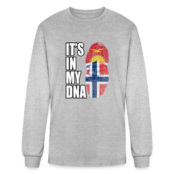 Kiribati And Norwegian Mix Heritage DNA Flag - Men's Long Sleeve T-Shirt - heather gray - Front