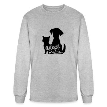 adopt don't shop - Men's Long Sleeve T-Shirt - heather gray - Front