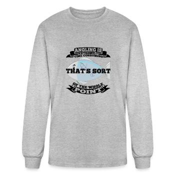 Angling is extremely time consuming - Men's Long Sleeve T-Shirt - heather gray - Front