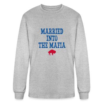 Buffalo Married into the Mafia Funny Gifts - Men's Long Sleeve T-Shirt - heather gray - Front