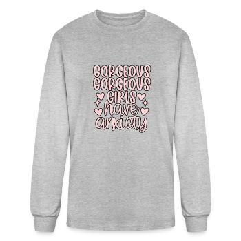 Gorgeous Gorgeous Girls Have Anxiety - Men's Long Sleeve T-Shirt - heather gray - Front