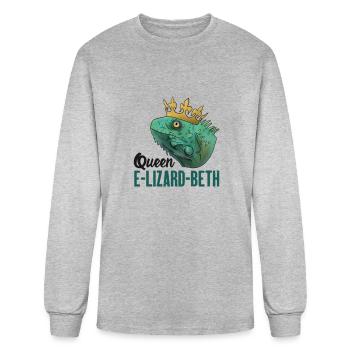 Funny Lizard Gift Queen ELizardBeth Britain - Men's Long Sleeve T-Shirt - heather gray - Front