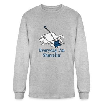 Everyday I'm Shovelin' - Men's Long Sleeve T-Shirt - heather gray - Front