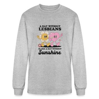 A Day Without Lesbians LGBT - Men's Long Sleeve T-Shirt - heather gray - Front